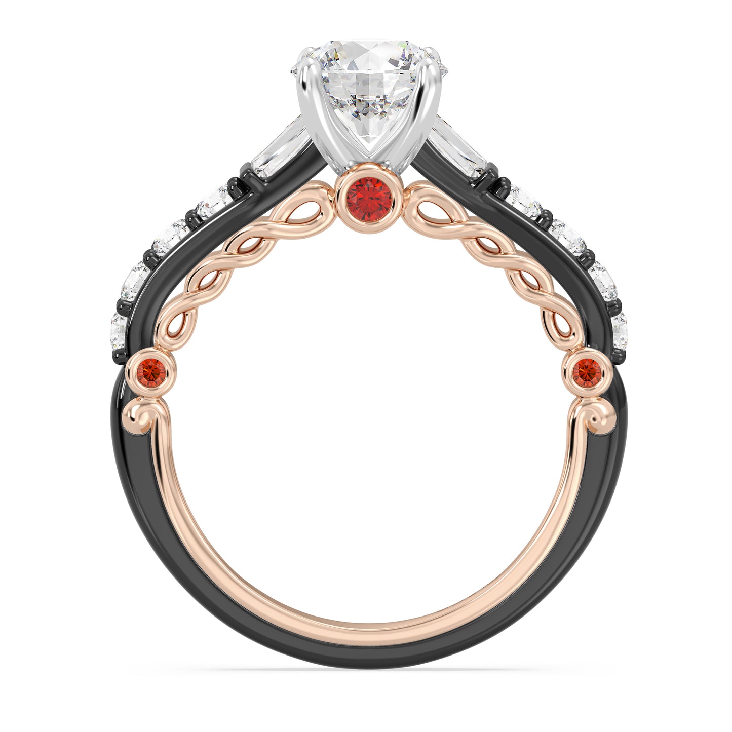 Enchanted Star 14K Gold And Black Rhodium With Lab Grown Diamonds Disney’s Evil Queen Engagement Ring