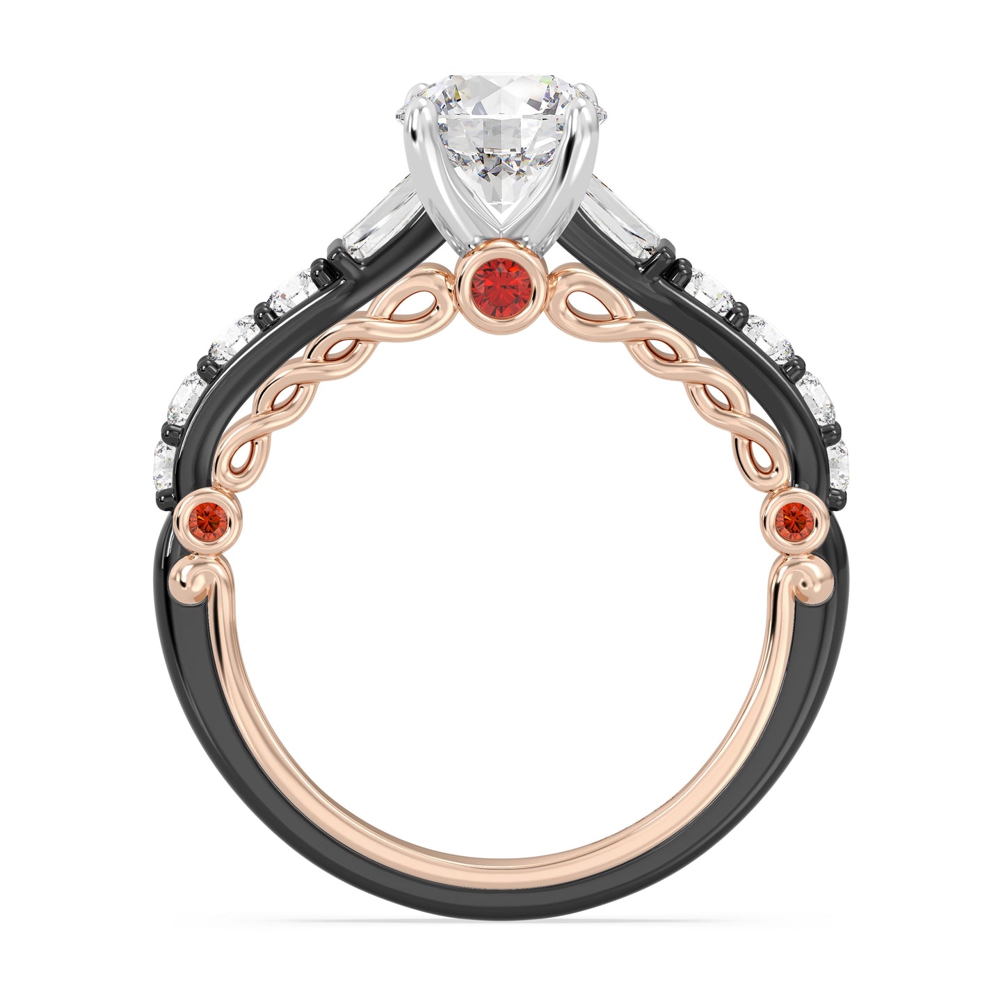 Enchanted Star 14K Gold And Black Rhodium With Lab Grown Diamonds Disney’s Evil Queen Engagement Ring
