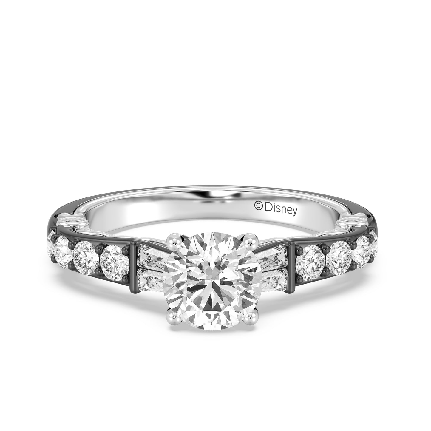 Enchanted Star 14K Gold And Black Rhodium With Lab Grown Diamonds Disney’s Evil Queen Engagement Ring