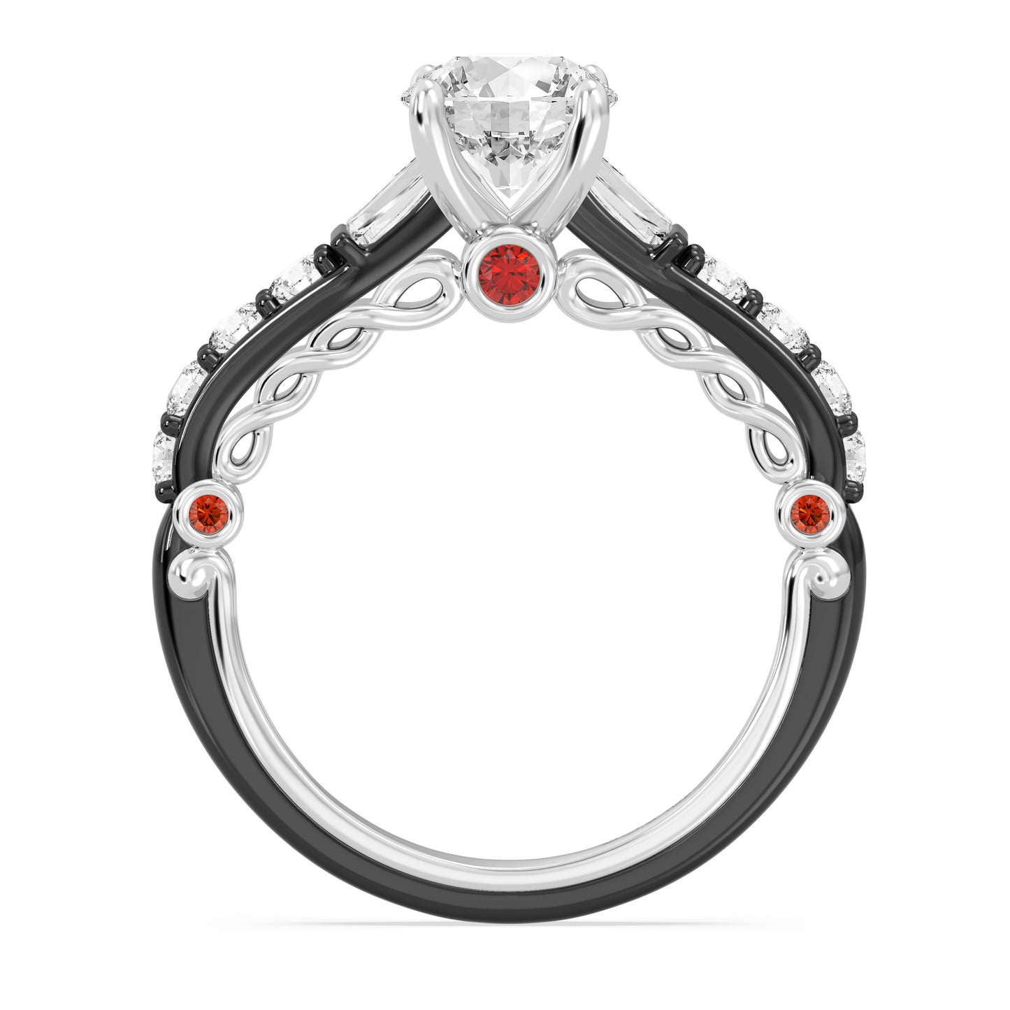 Enchanted Star 14K Gold And Black Rhodium With Lab Grown Diamonds Disney’s Evil Queen Engagement Ring