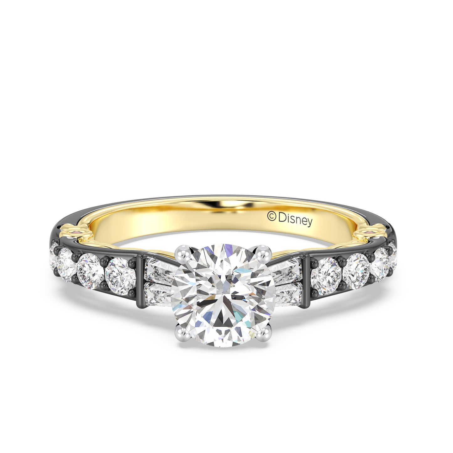 Enchanted Star 14K Gold And Black Rhodium With Lab Grown Diamonds Disney’s Evil Queen Engagement Ring