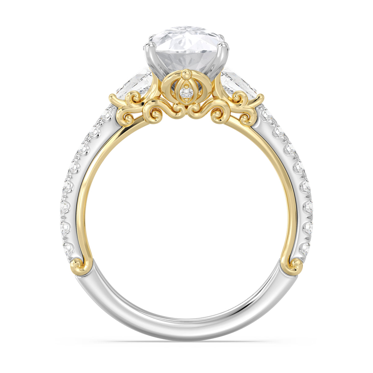 Enchanted Star Lab Grown Diamond And 14K Gold, Disney's Cinderella Carriage Engagement Ring