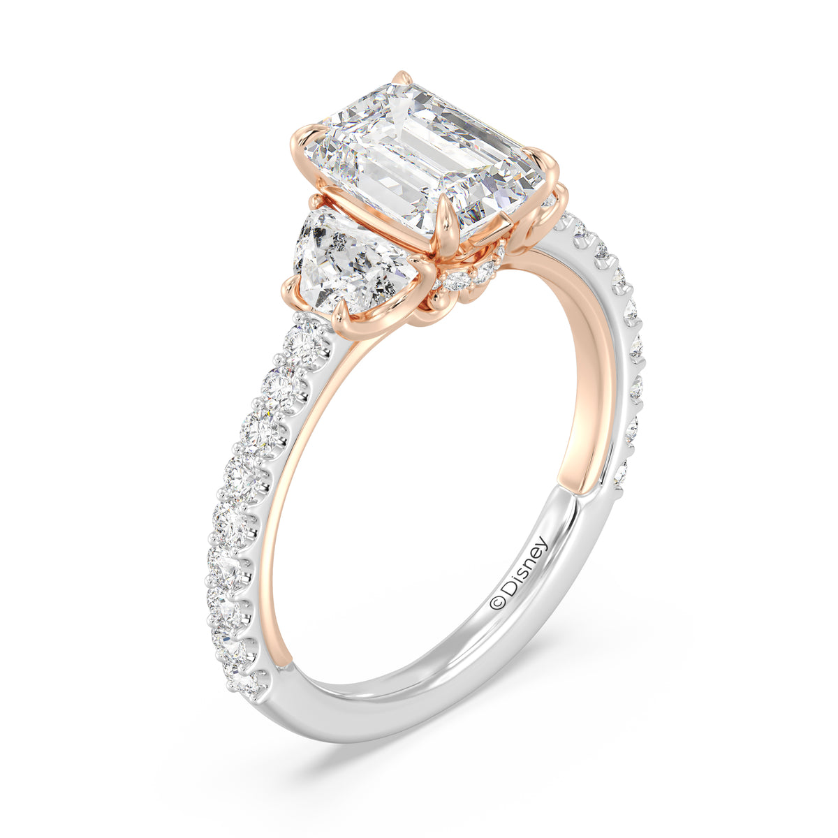 Enchanted Star Lab Grown Diamond And 14K Gold Disney's Aurora Three Stone Engagement Ring
