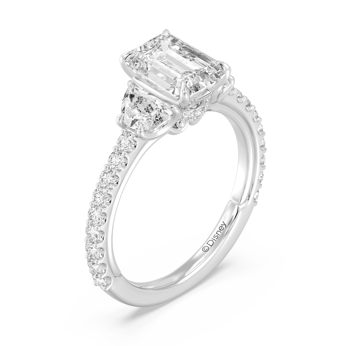 Enchanted Star Lab Grown Diamond And 14K Gold Disney's Aurora Three Stone Engagement Ring