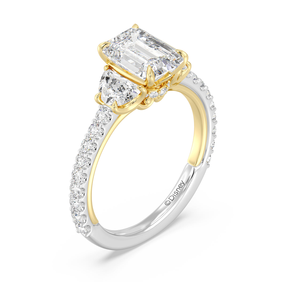Enchanted Star Lab Grown Diamond And 14K Gold Disney's Aurora Three Stone Engagement Ring