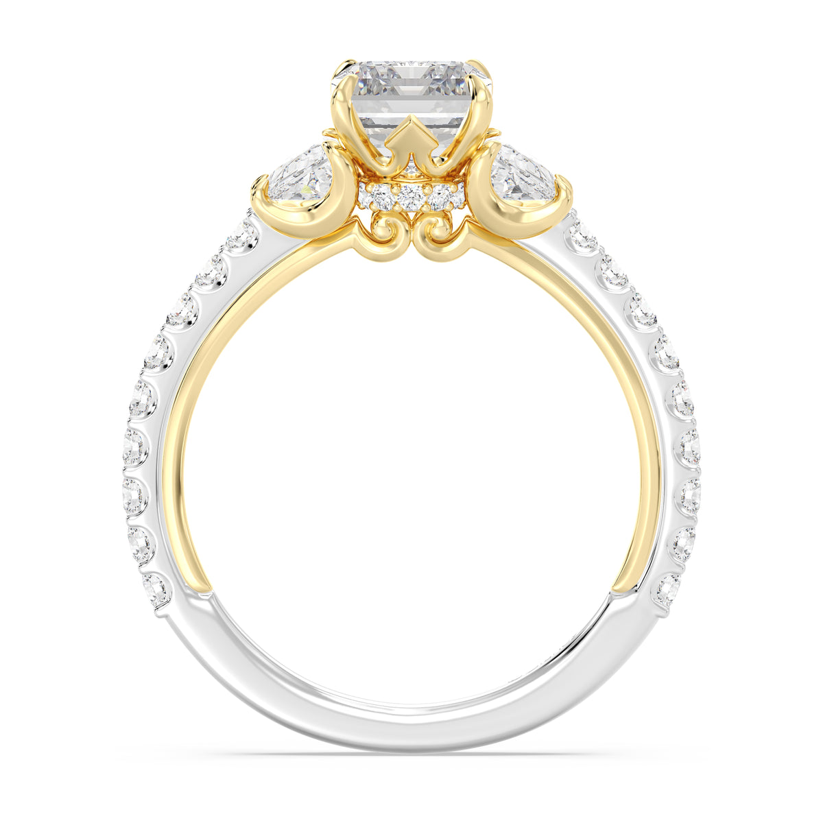 Enchanted Star Lab Grown Diamond And 14K Gold Disney's Aurora Three Stone Engagement Ring