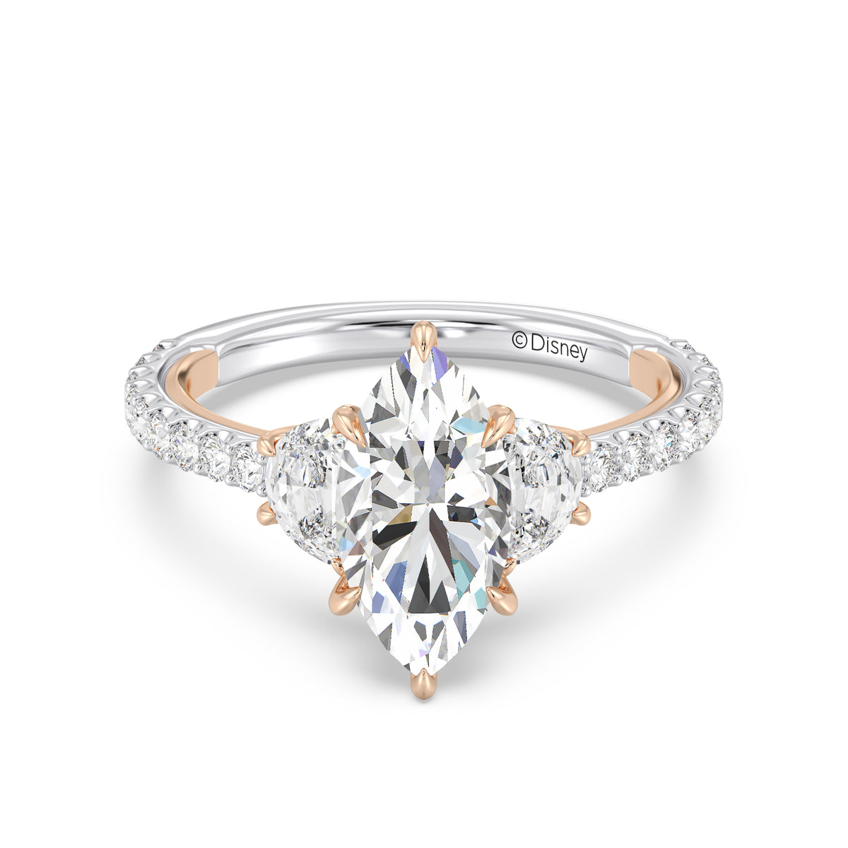 Enchanted Star Lab Grown Diamond And 14K Gold Disney's Aurora Three Stone Engagement Ring