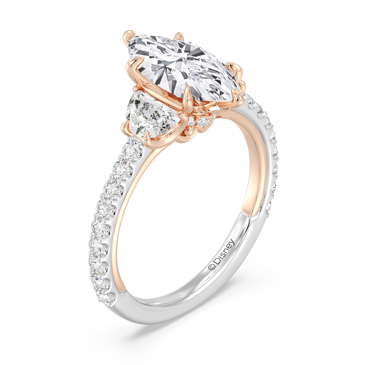 Enchanted Star Lab Grown Diamond And 14K Gold Disney's Aurora Three Stone Engagement Ring