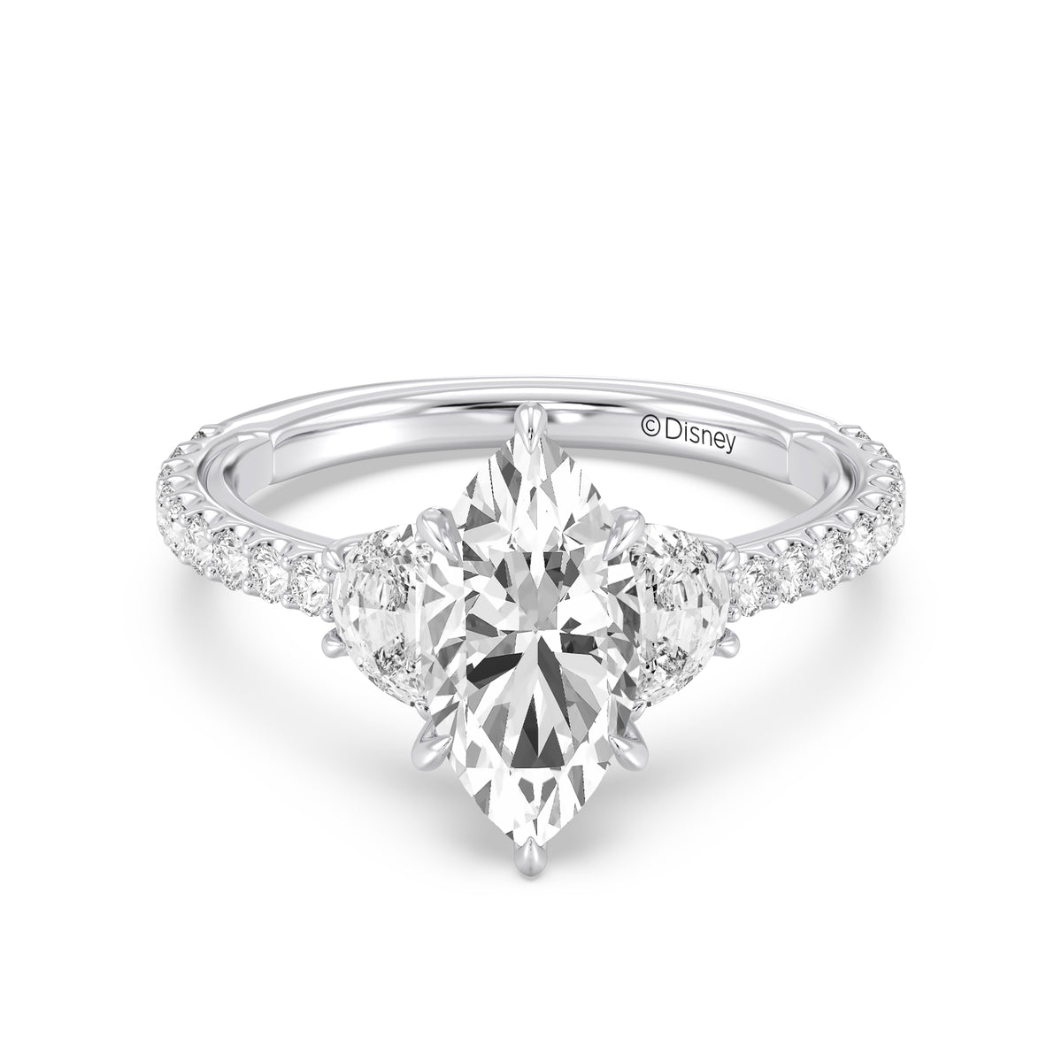 Enchanted Star Lab Grown Diamond And 14K Gold Disney's Aurora Three Stone Engagement Ring