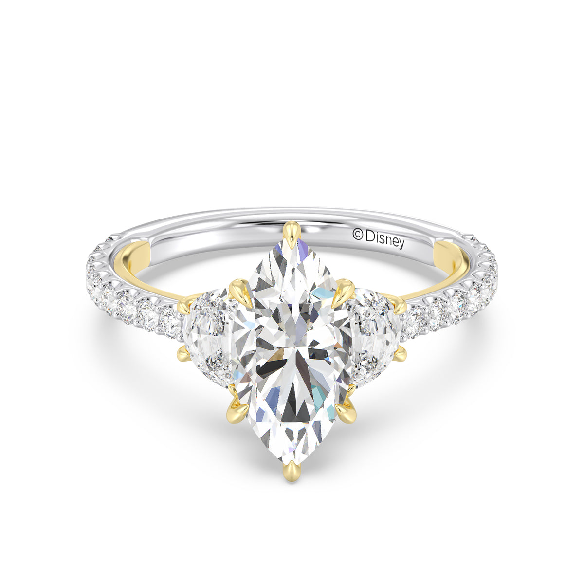 Enchanted Star Lab Grown Diamond And 14K Gold Disney's Aurora Three Stone Engagement Ring