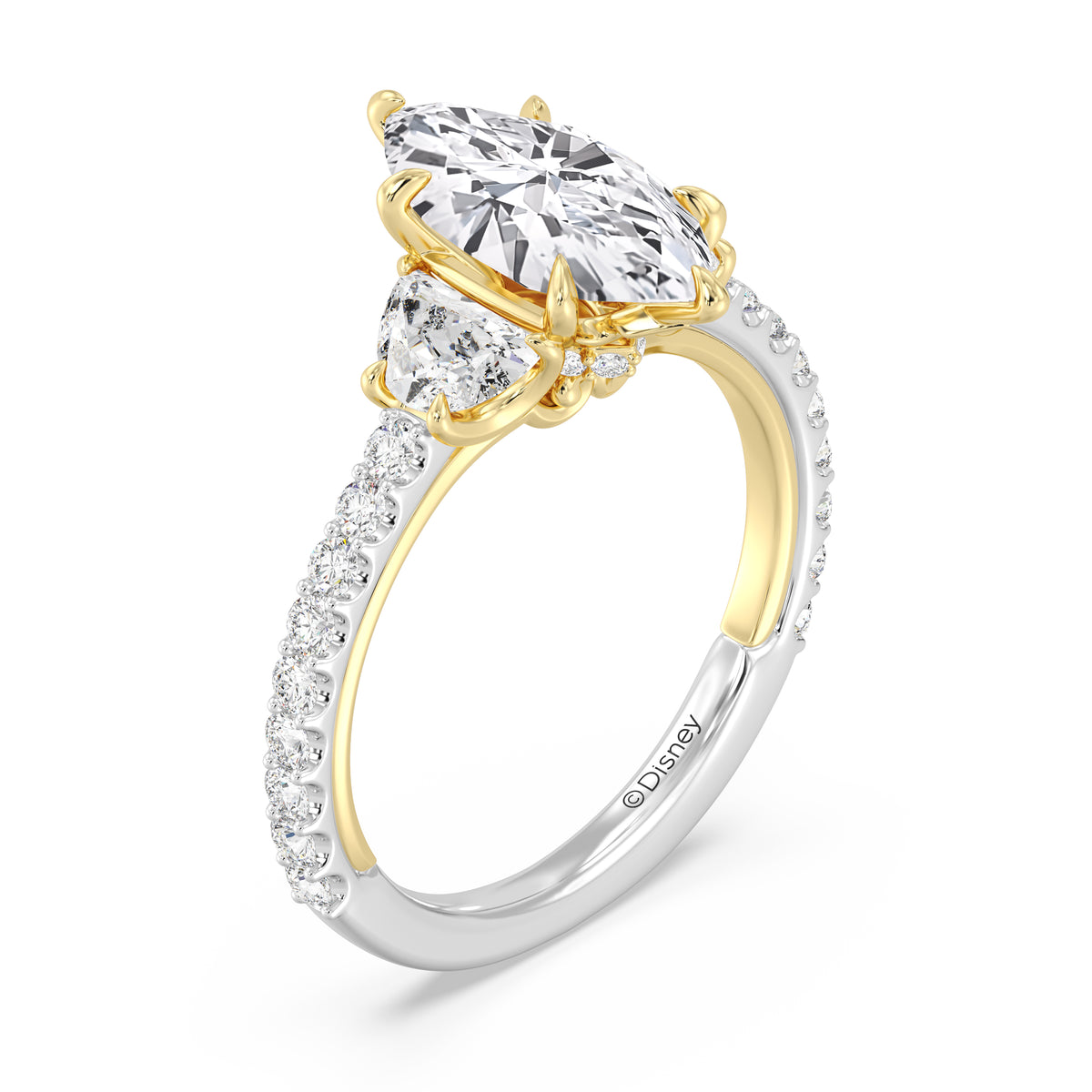 Enchanted Star Lab Grown Diamond And 14K Gold Disney's Aurora Three Stone Engagement Ring