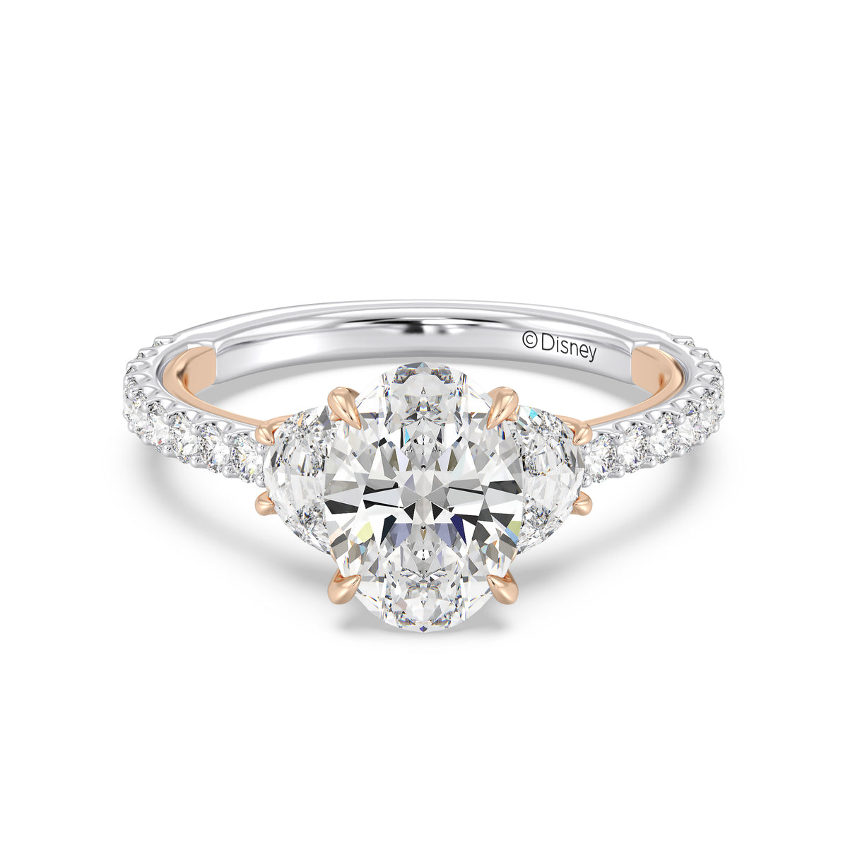 Enchanted Star Lab Grown Diamond And 14K Gold Disney's Aurora Three Stone Engagement Ring