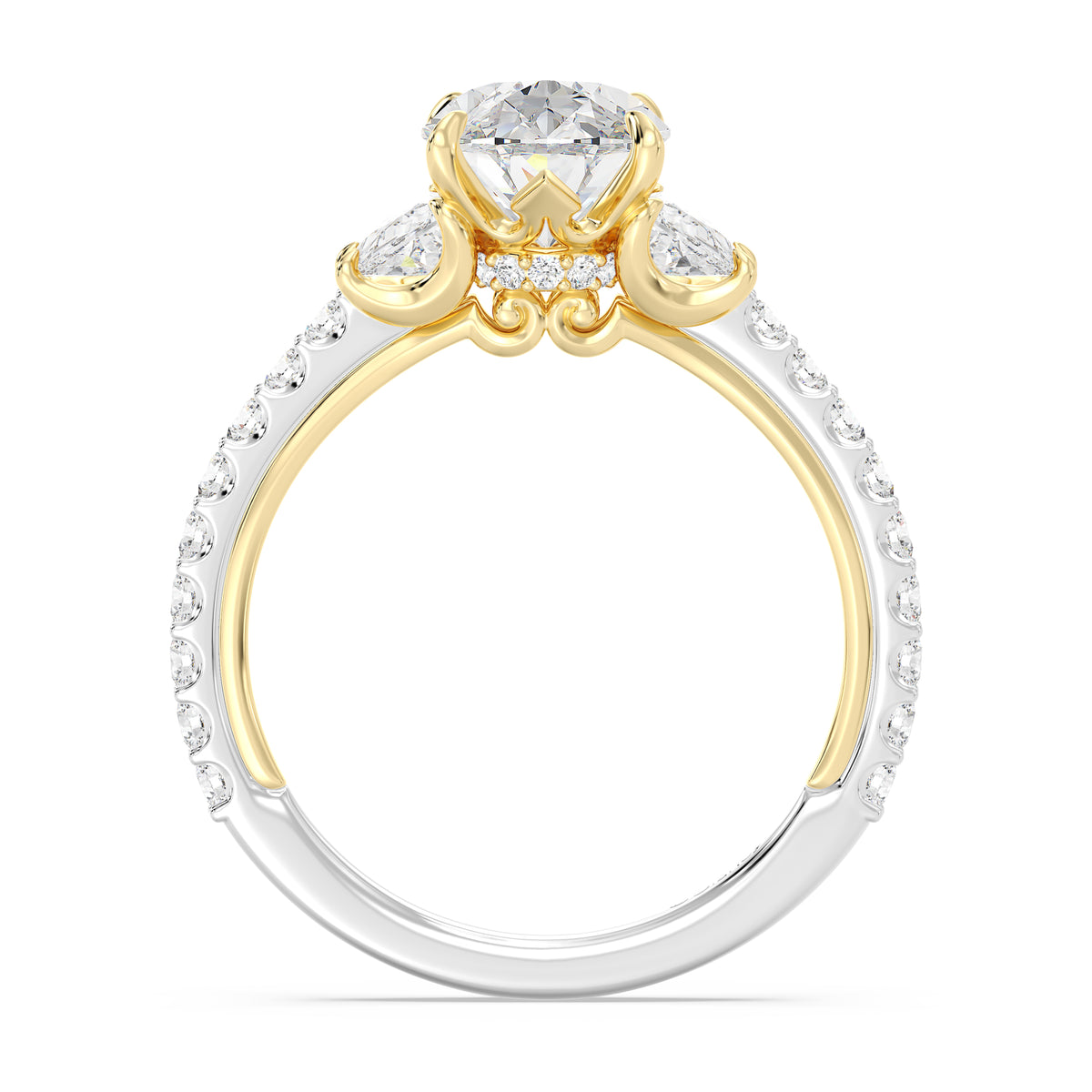Enchanted Star Lab Grown Diamond And 14K Gold Disney's Aurora Three Stone Engagement Ring
