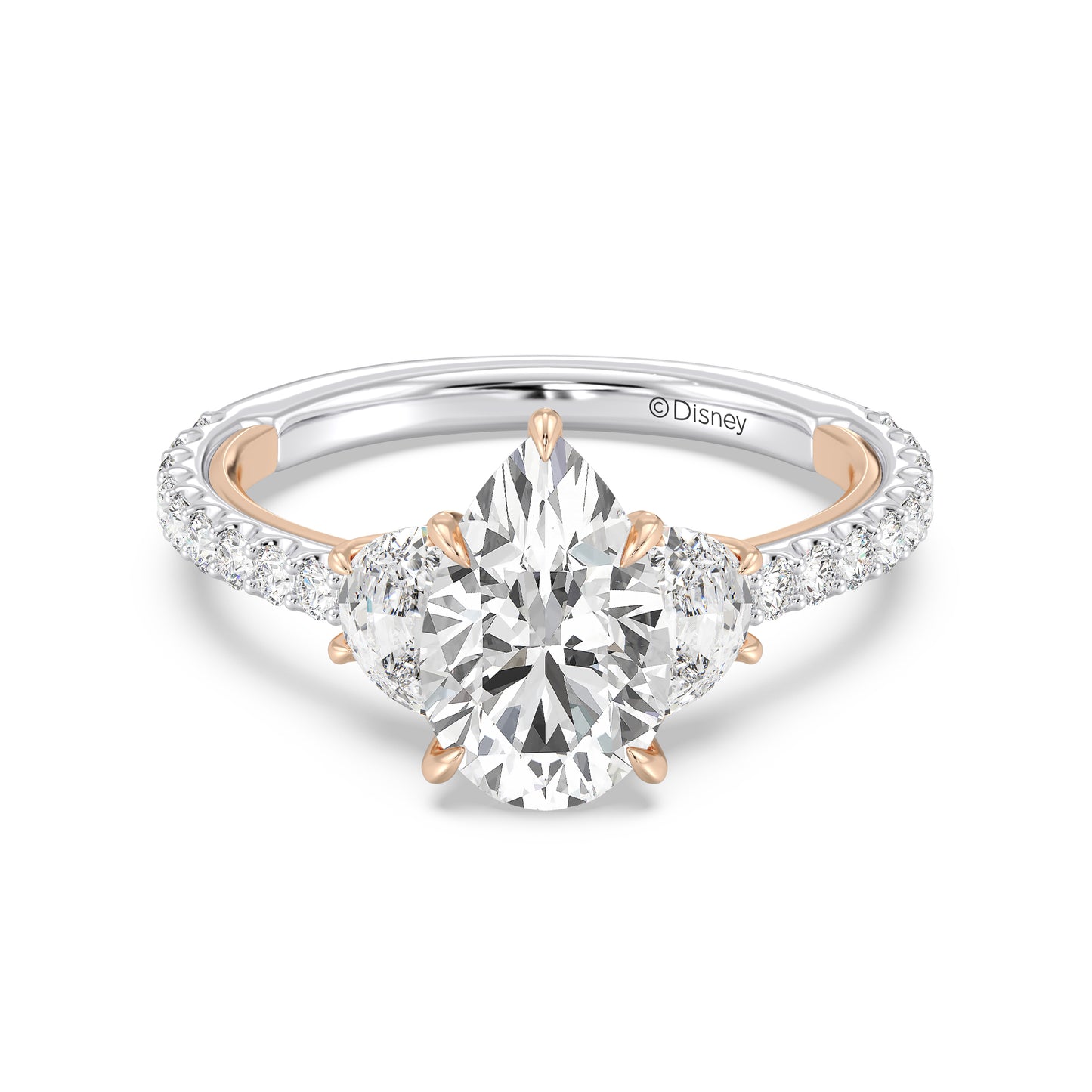 Enchanted Star Lab Grown Diamond And 14K Gold Disney's Aurora Three Stone Engagement Ring