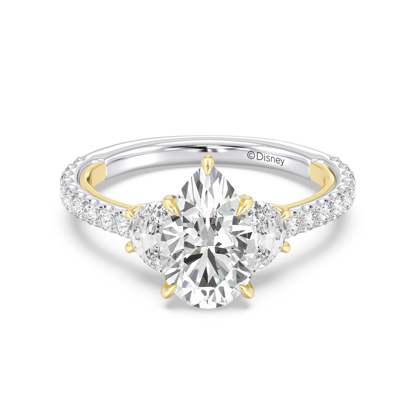 Enchanted Star Lab Grown Diamond And 14K Gold Disney's Aurora Three Stone Engagement Ring