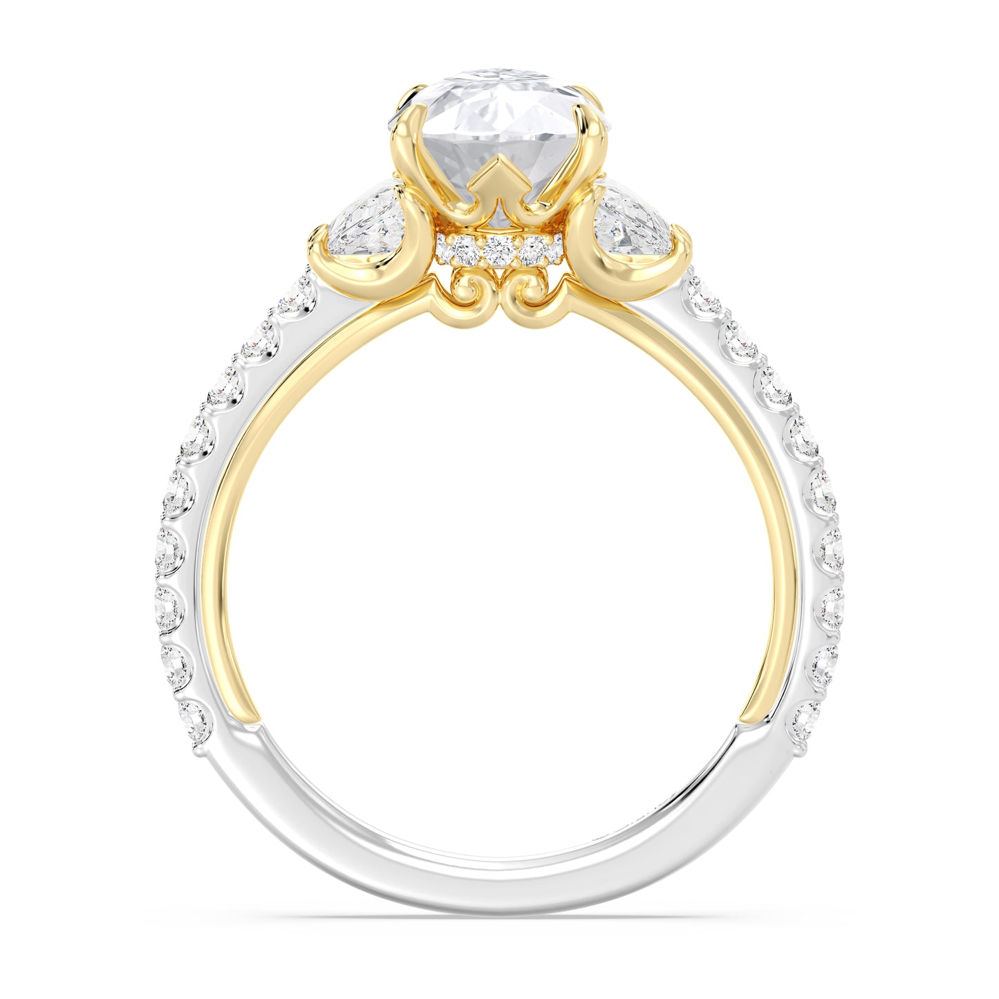 Enchanted Star Lab Grown Diamond And 14K Gold Disney's Aurora Three Stone Engagement Ring