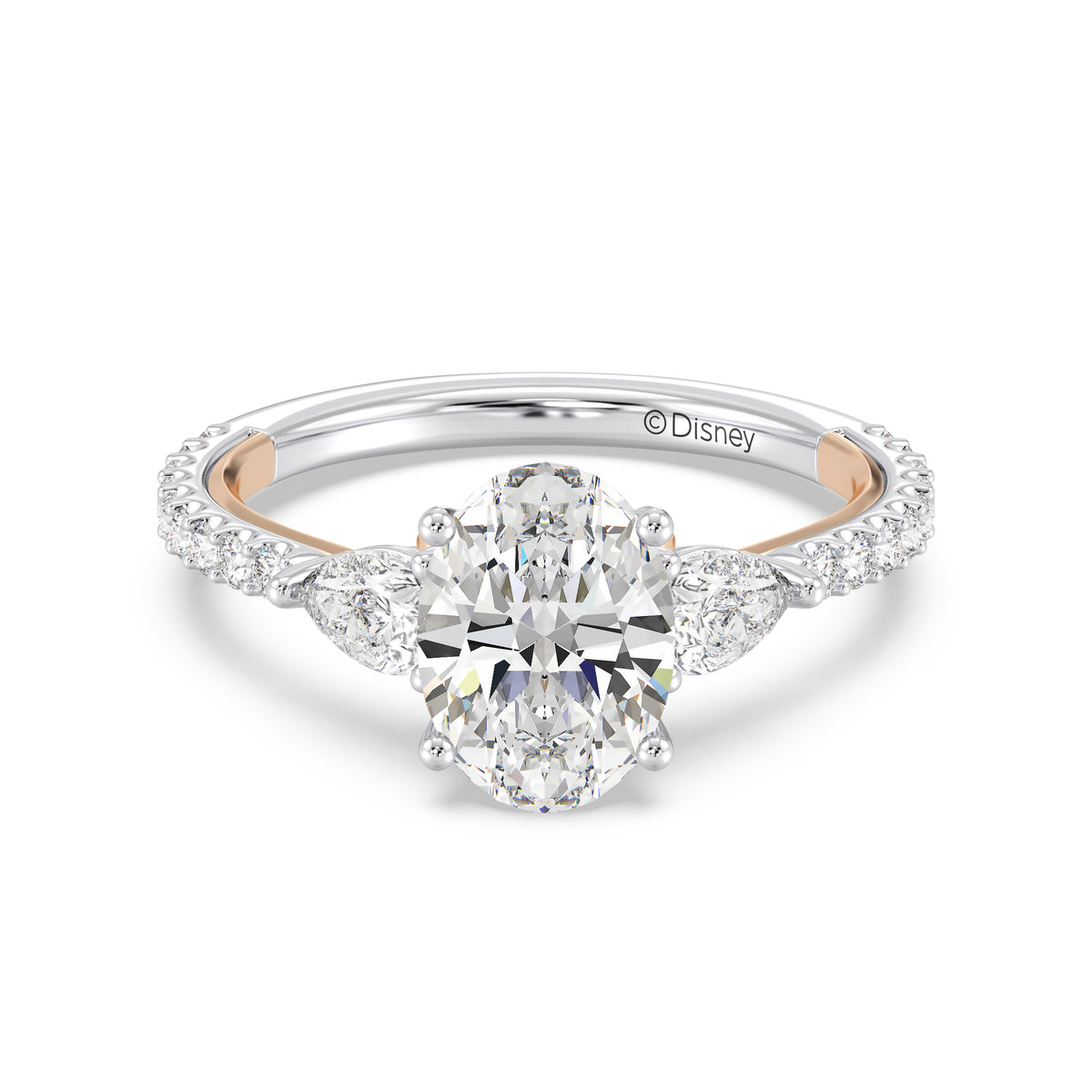 Enchanted Star Lab Grown Diamond And 14K Gold, Disney's Cinderella Three Stone Engagement Ring