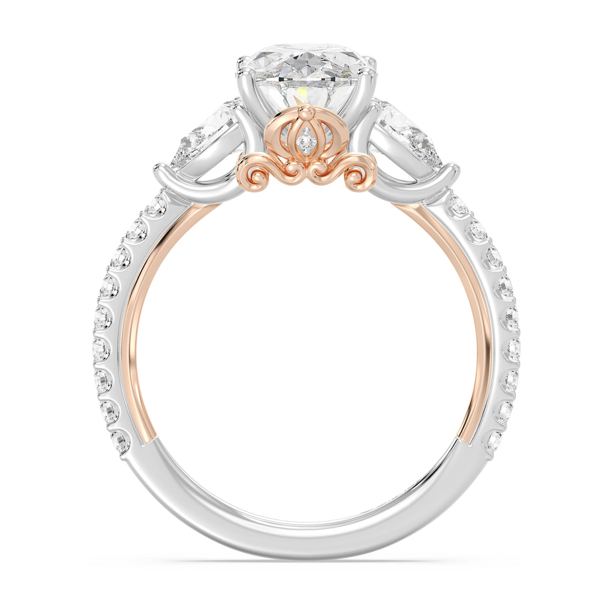 Enchanted Star Lab Grown Diamond And 14K Gold, Disney's Cinderella Three Stone Engagement Ring