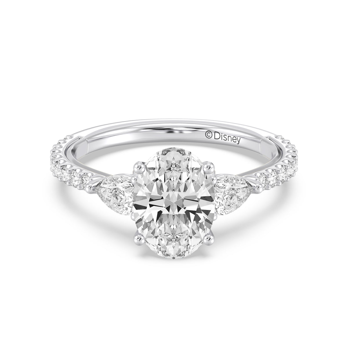 Enchanted Star Lab Grown Diamond And 14K Gold, Disney's Cinderella Three Stone Engagement Ring