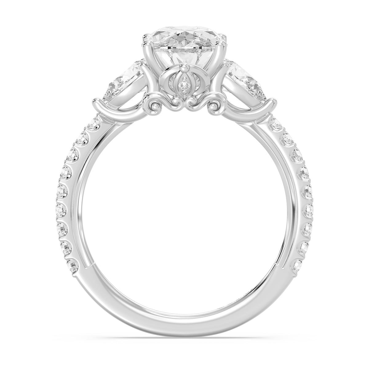 Enchanted Star Lab Grown Diamond And 14K Gold, Disney's Cinderella Three Stone Engagement Ring