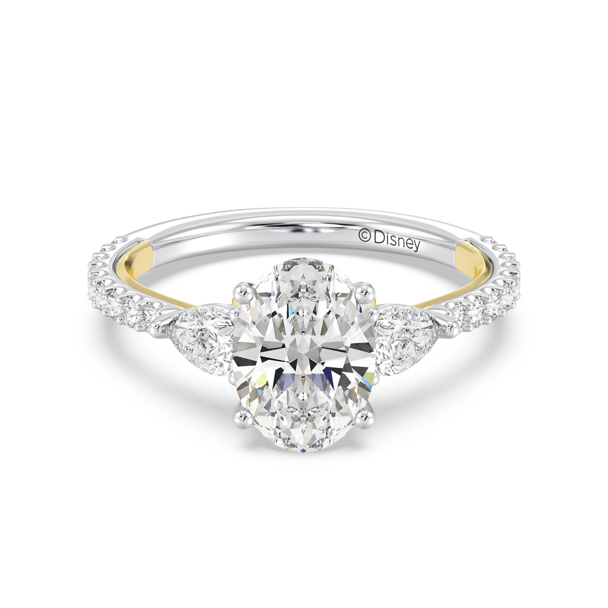 Enchanted Star Lab Grown Diamond And 14K Gold, Disney's Cinderella Three Stone Engagement Ring