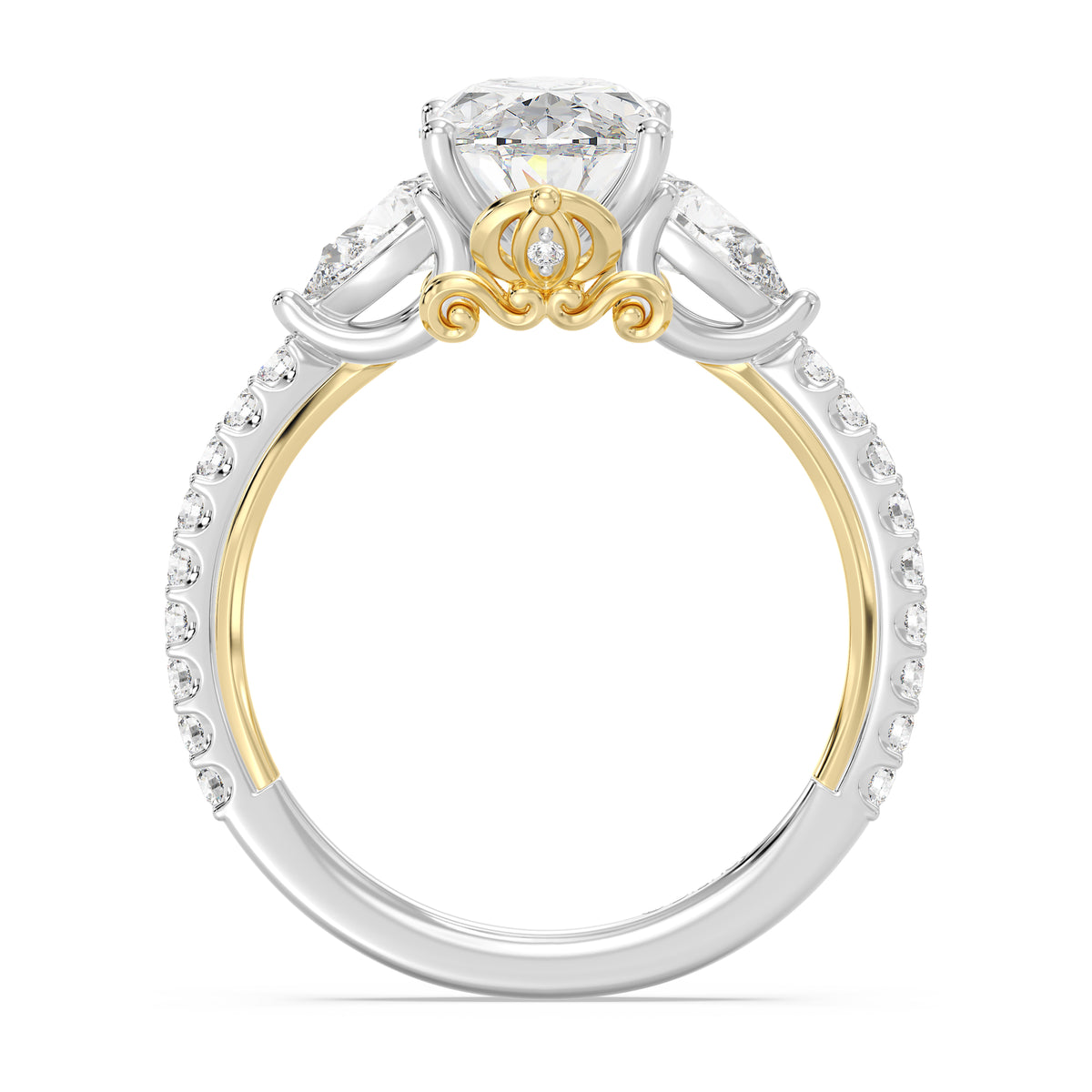 Enchanted Star Lab Grown Diamond And 14K Gold, Disney's Cinderella Three Stone Engagement Ring