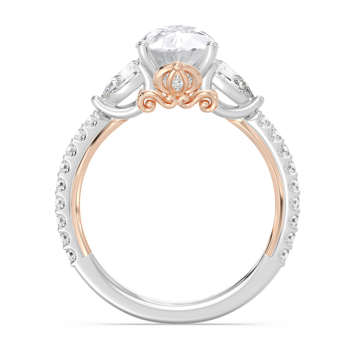 Enchanted Star Lab Grown Diamond And 14K Gold, Disney's Cinderella Three Stone Engagement Ring