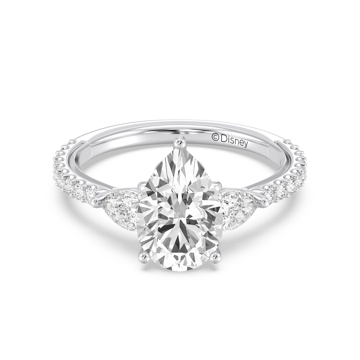 Enchanted Star Lab Grown Diamond And 14K Gold, Disney's Cinderella Three Stone Engagement Ring