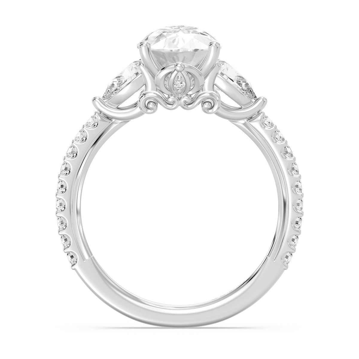 Enchanted Star Lab Grown Diamond And 14K Gold, Disney's Cinderella Three Stone Engagement Ring