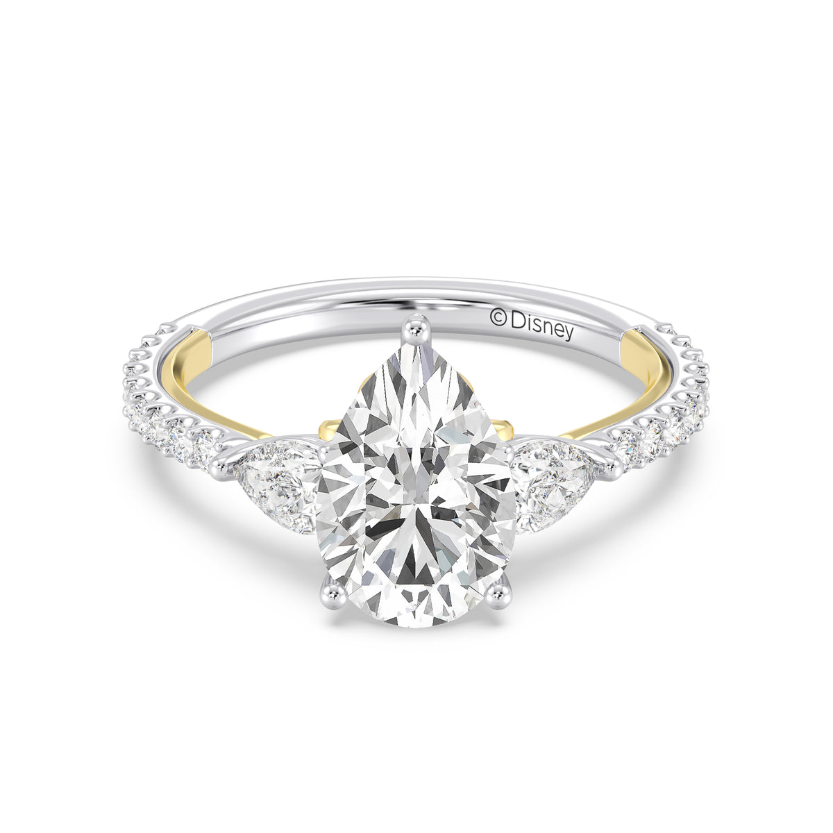 Enchanted Star Lab Grown Diamond And 14K Gold, Disney's Cinderella Three Stone Engagement Ring