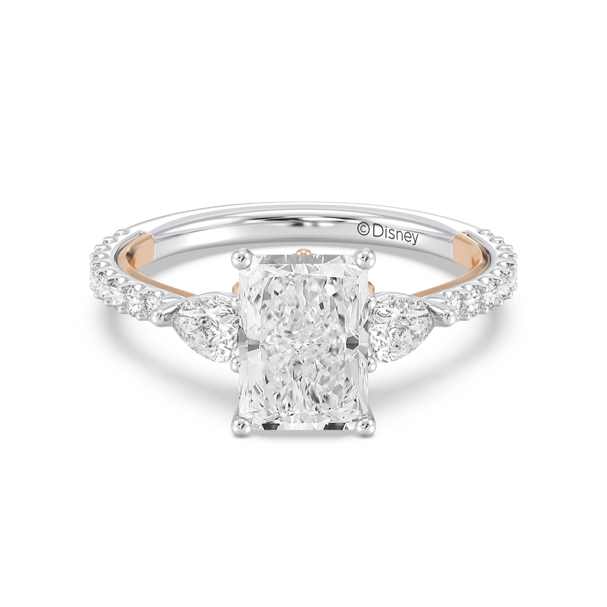 Enchanted Star Lab Grown Diamond And 14K Gold, Disney's Cinderella Three Stone Engagement Ring