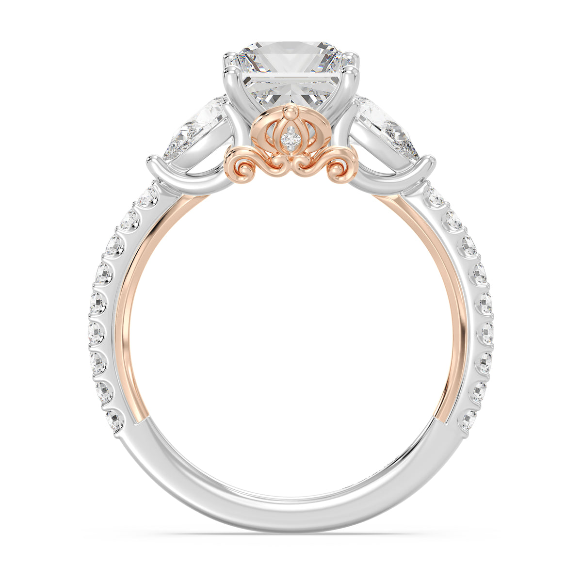 Enchanted Star Lab Grown Diamond And 14K Gold, Disney's Cinderella Three Stone Engagement Ring