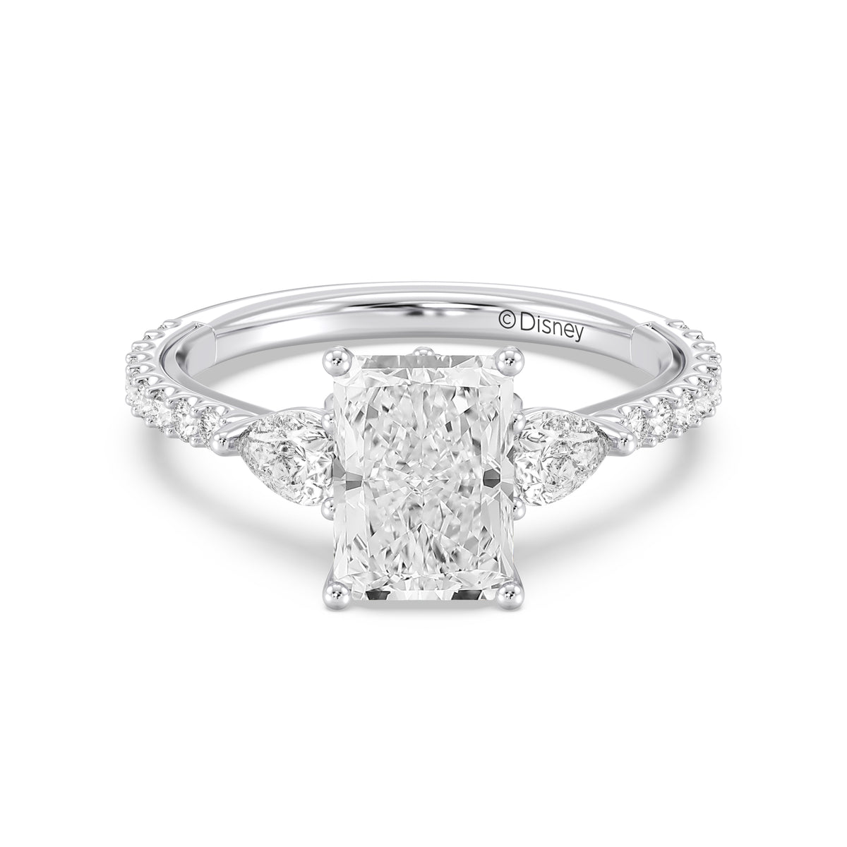 Enchanted Star Lab Grown Diamond And 14K Gold, Disney's Cinderella Three Stone Engagement Ring