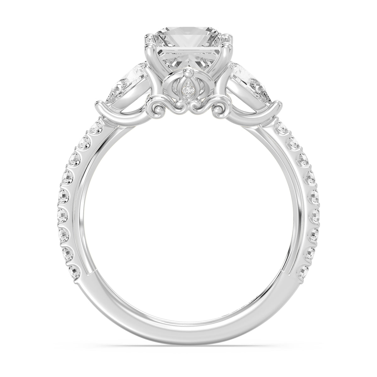 Enchanted Star Lab Grown Diamond And 14K Gold, Disney's Cinderella Three Stone Engagement Ring