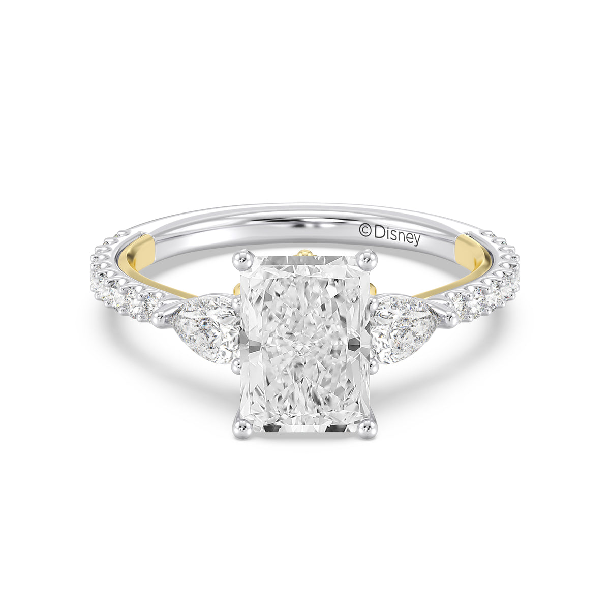 Enchanted Star Lab Grown Diamond And 14K Gold, Disney's Cinderella Three Stone Engagement Ring