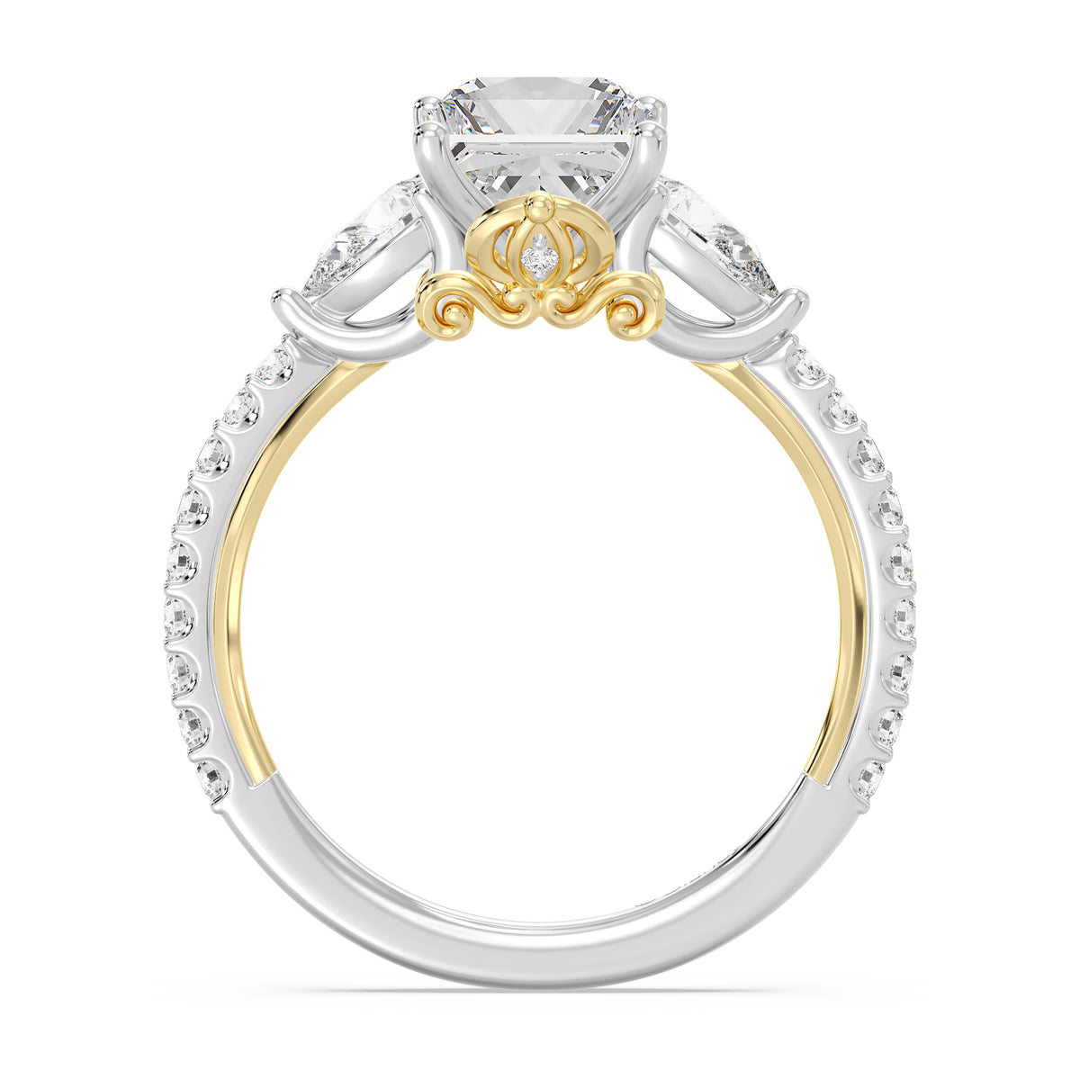 Enchanted Star Lab Grown Diamond And 14K Gold, Disney's Cinderella Three Stone Engagement Ring