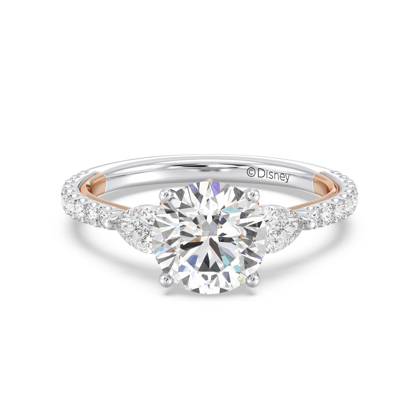 Enchanted Star Lab Grown Diamond And 14K Gold, Disney's Cinderella Three Stone Engagement Ring