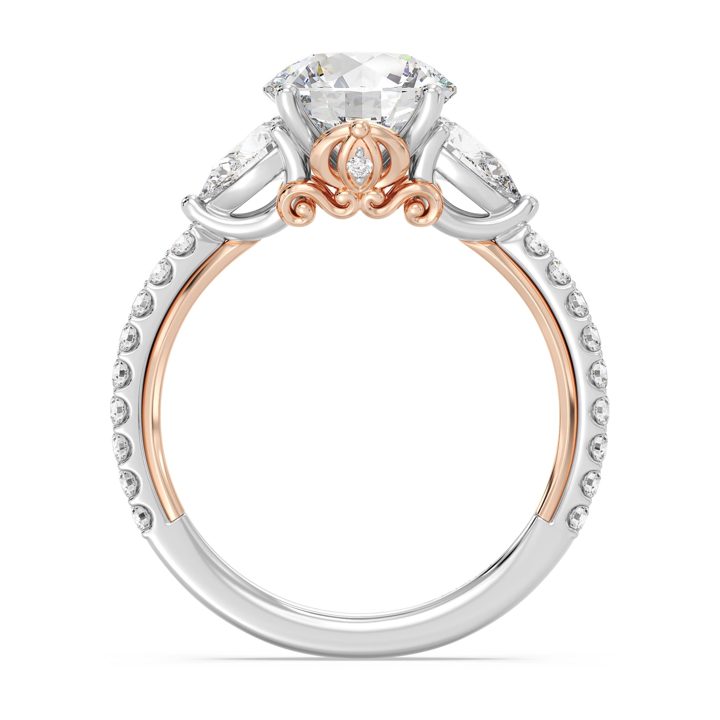 Enchanted Star Lab Grown Diamond And 14K Gold, Disney's Cinderella Three Stone Engagement Ring