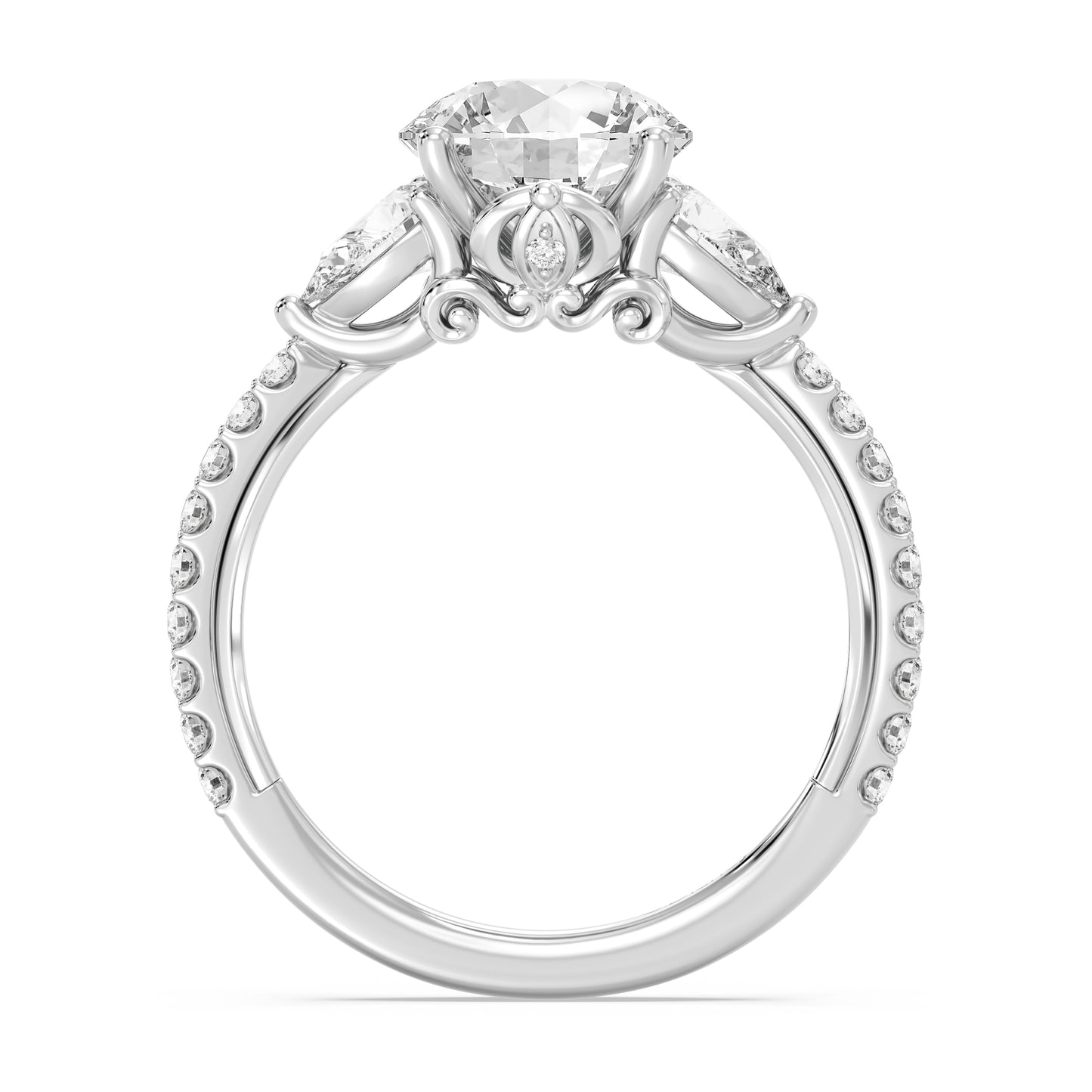 Enchanted Star Lab Grown Diamond And 14K Gold, Disney's Cinderella Three Stone Engagement Ring