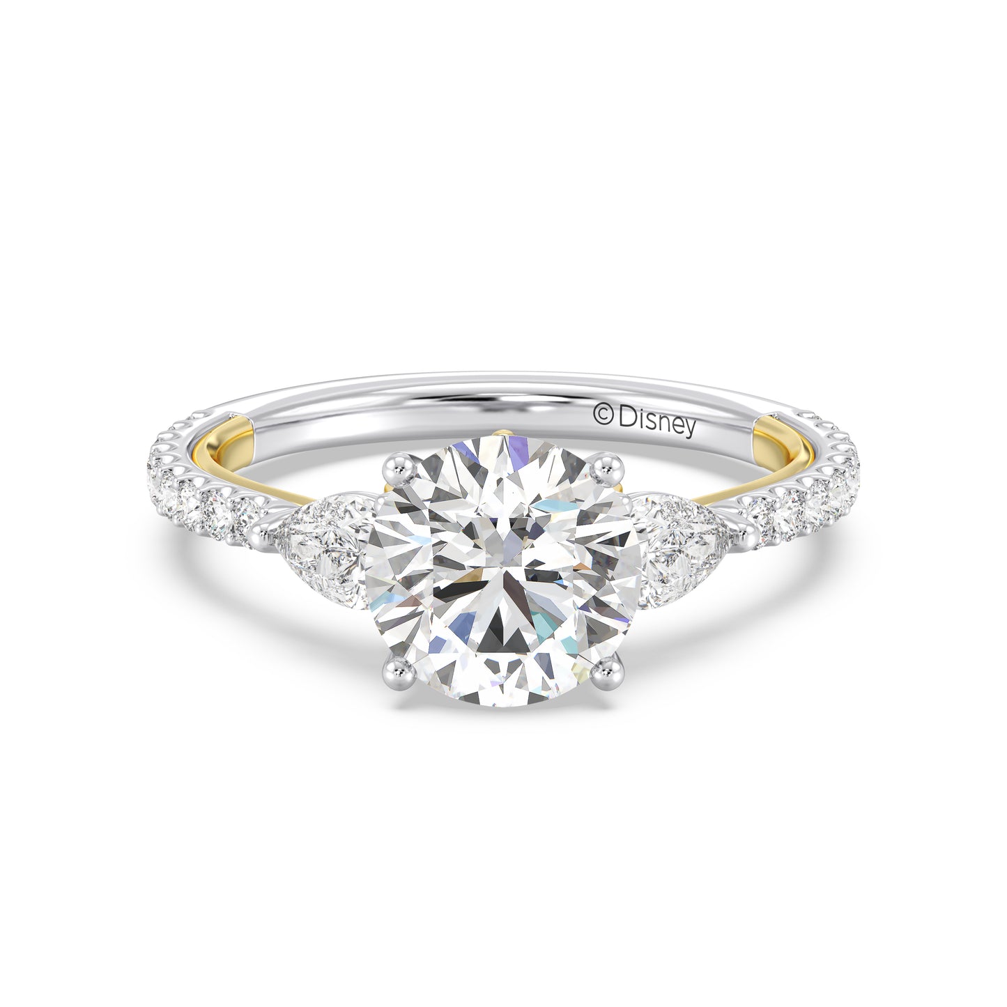 Enchanted Star Lab Grown Diamond And 14K Gold, Disney's Cinderella Three Stone Engagement Ring