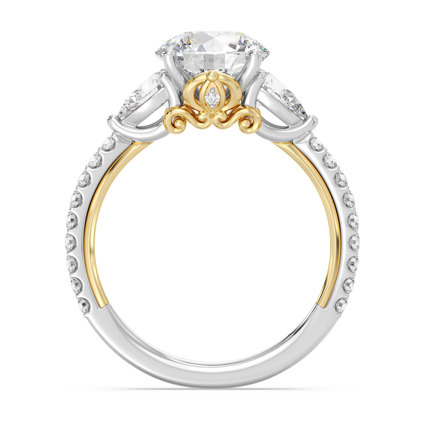 Enchanted Star Lab Grown Diamond And 14K Gold, Disney's Cinderella Three Stone Engagement Ring