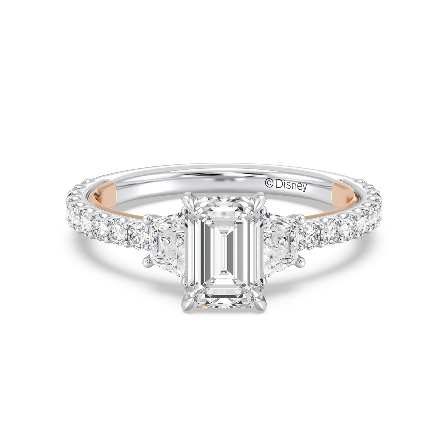 Enchanted Star Lab Grown Diamond And 14K Gold, Disney's Rapunzel Three Stone Engagement Ring