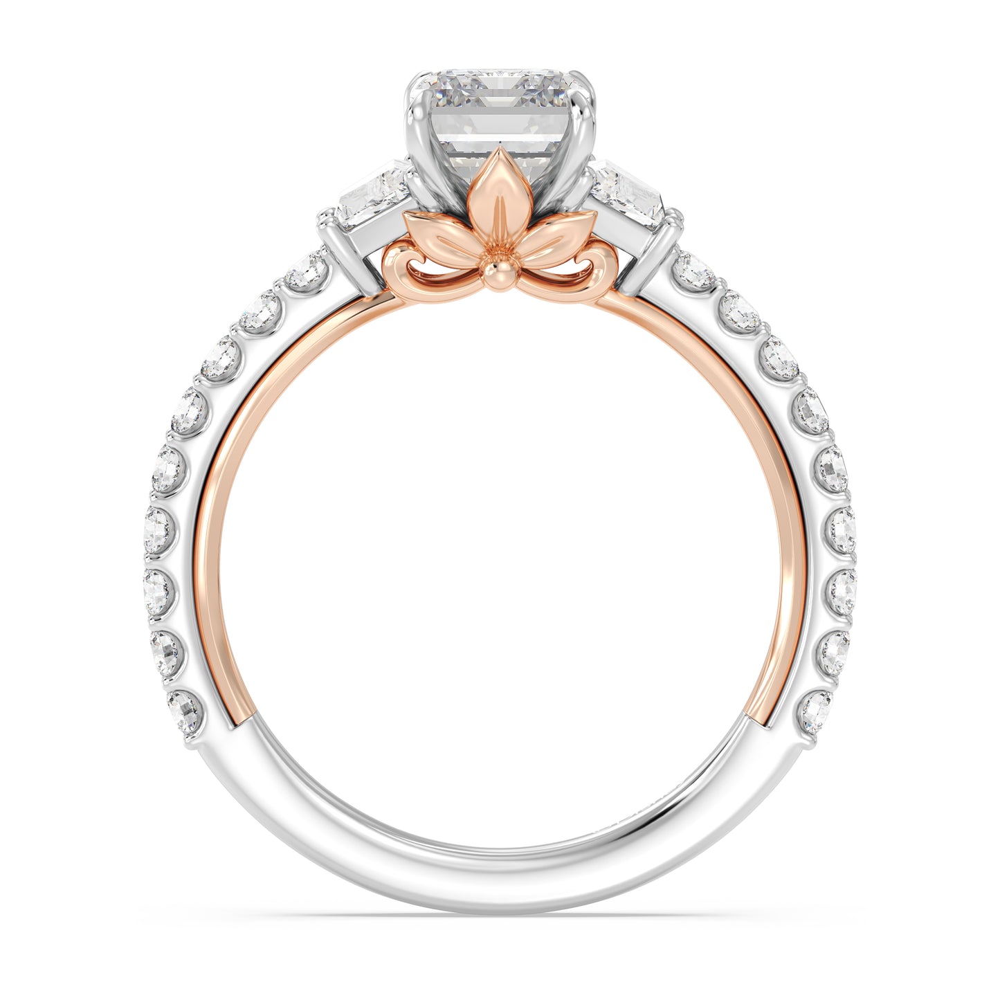 Enchanted Star Lab Grown Diamond And 14K Gold, Disney's Rapunzel Three Stone Engagement Ring