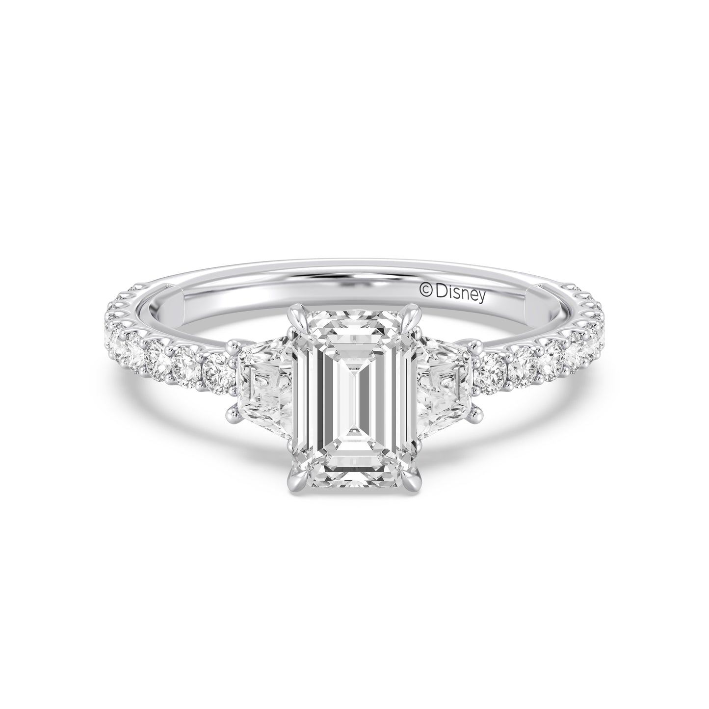 Enchanted Star Lab Grown Diamond And 14K Gold, Disney's Rapunzel Three Stone Engagement Ring