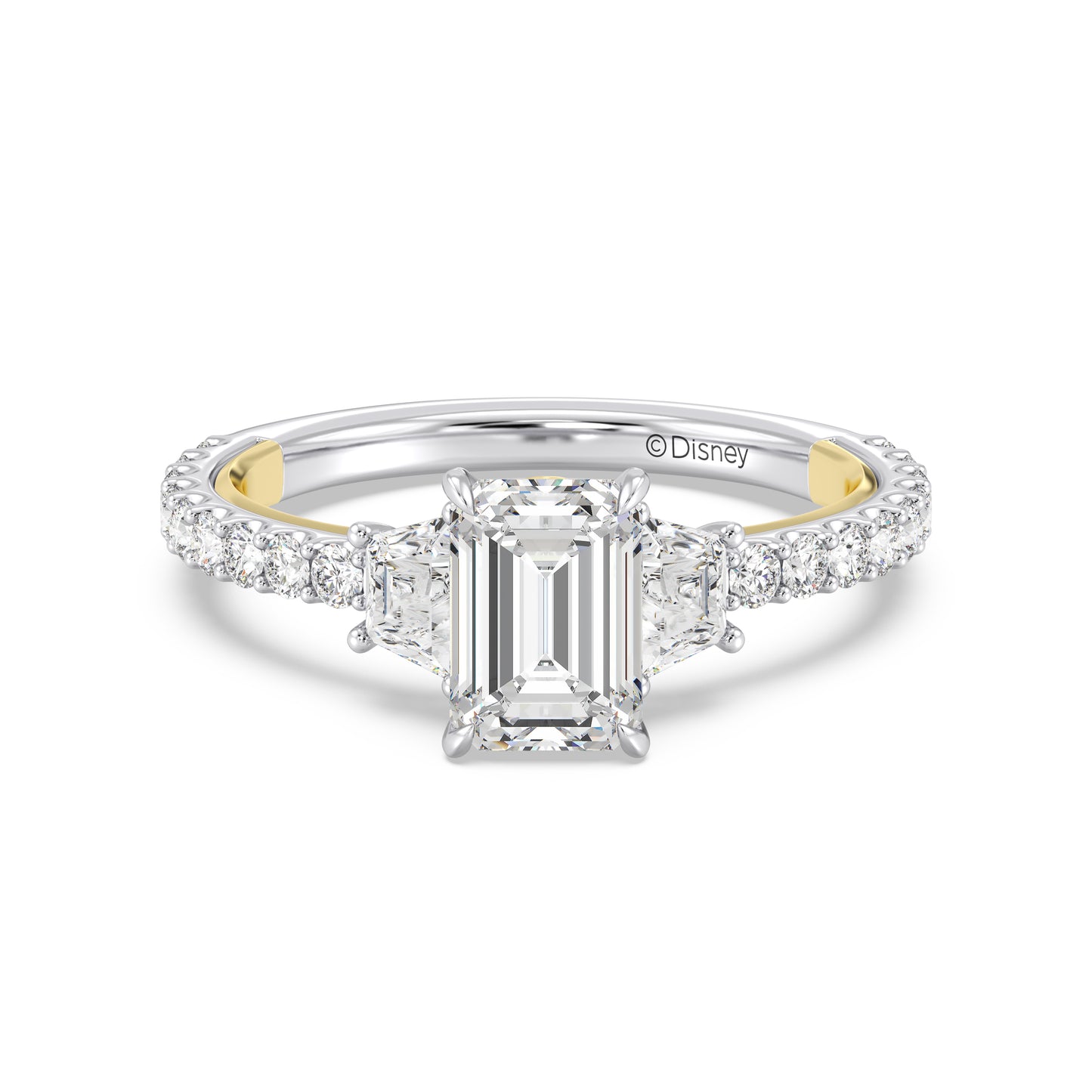 Enchanted Star Lab Grown Diamond And 14K Gold, Disney's Rapunzel Three Stone Engagement Ring