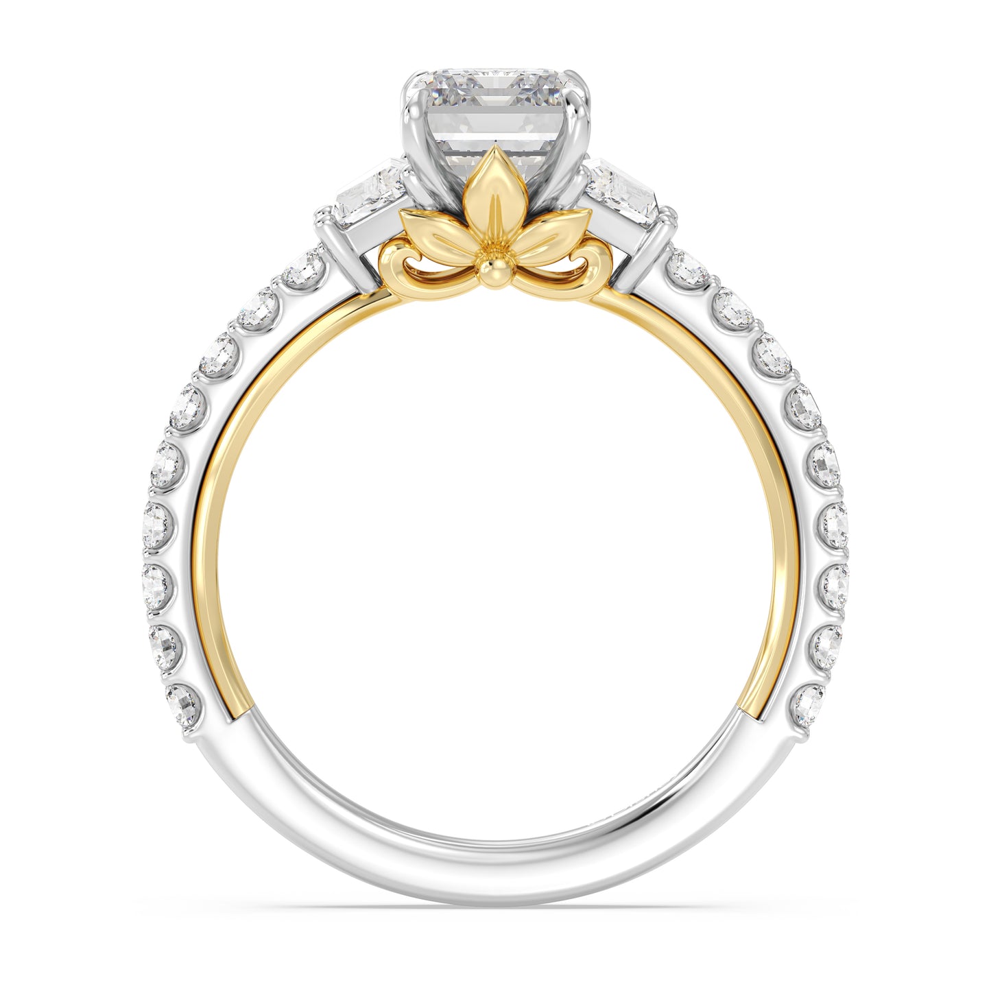 Enchanted Star Lab Grown Diamond And 14K Gold, Disney's Rapunzel Three Stone Engagement Ring