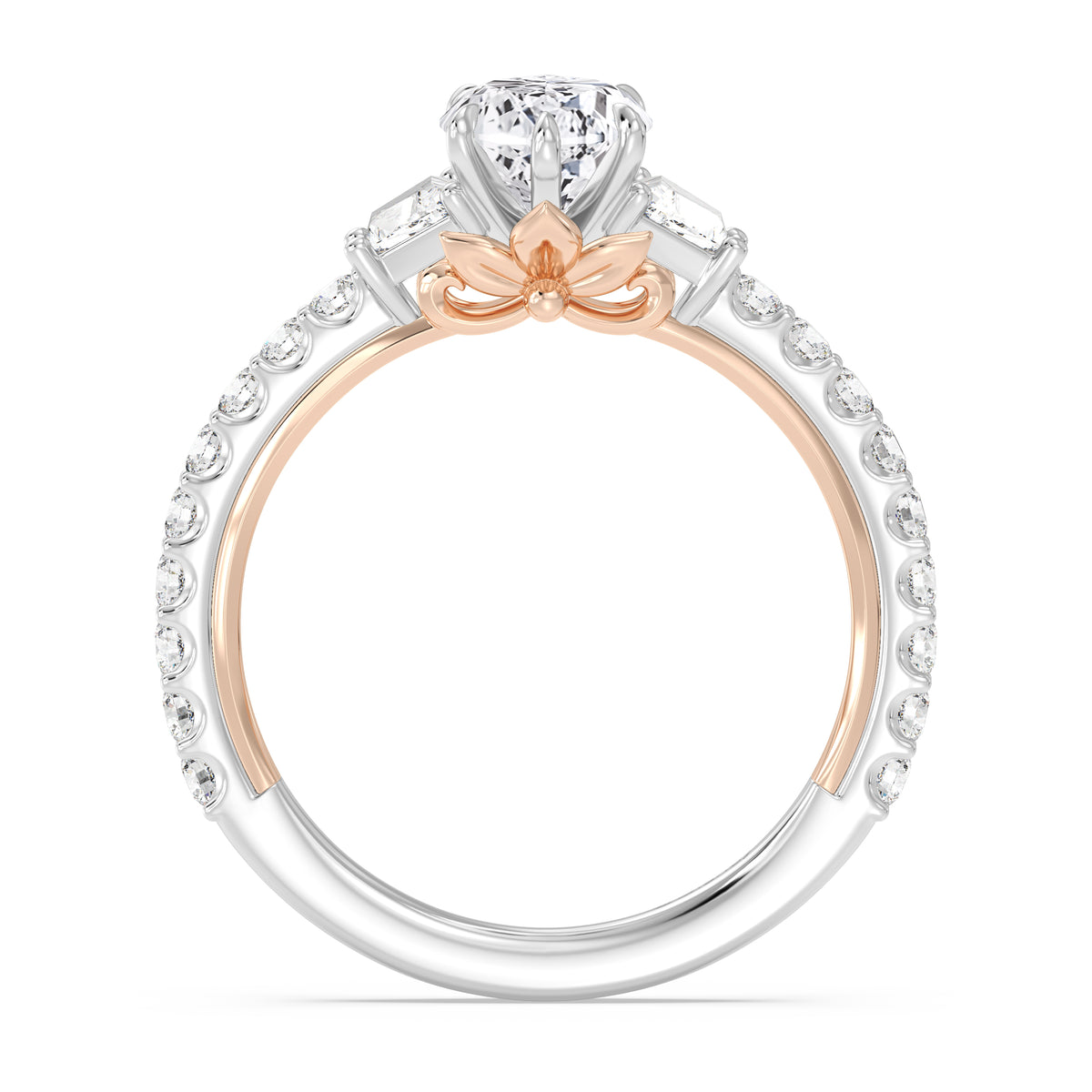 Enchanted Star Lab Grown Diamond And 14K Gold, Disney's Rapunzel Three Stone Engagement Ring