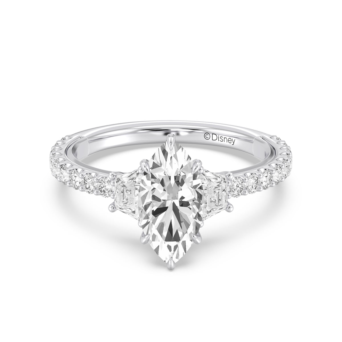 Enchanted Star Lab Grown Diamond And 14K Gold, Disney's Rapunzel Three Stone Engagement Ring