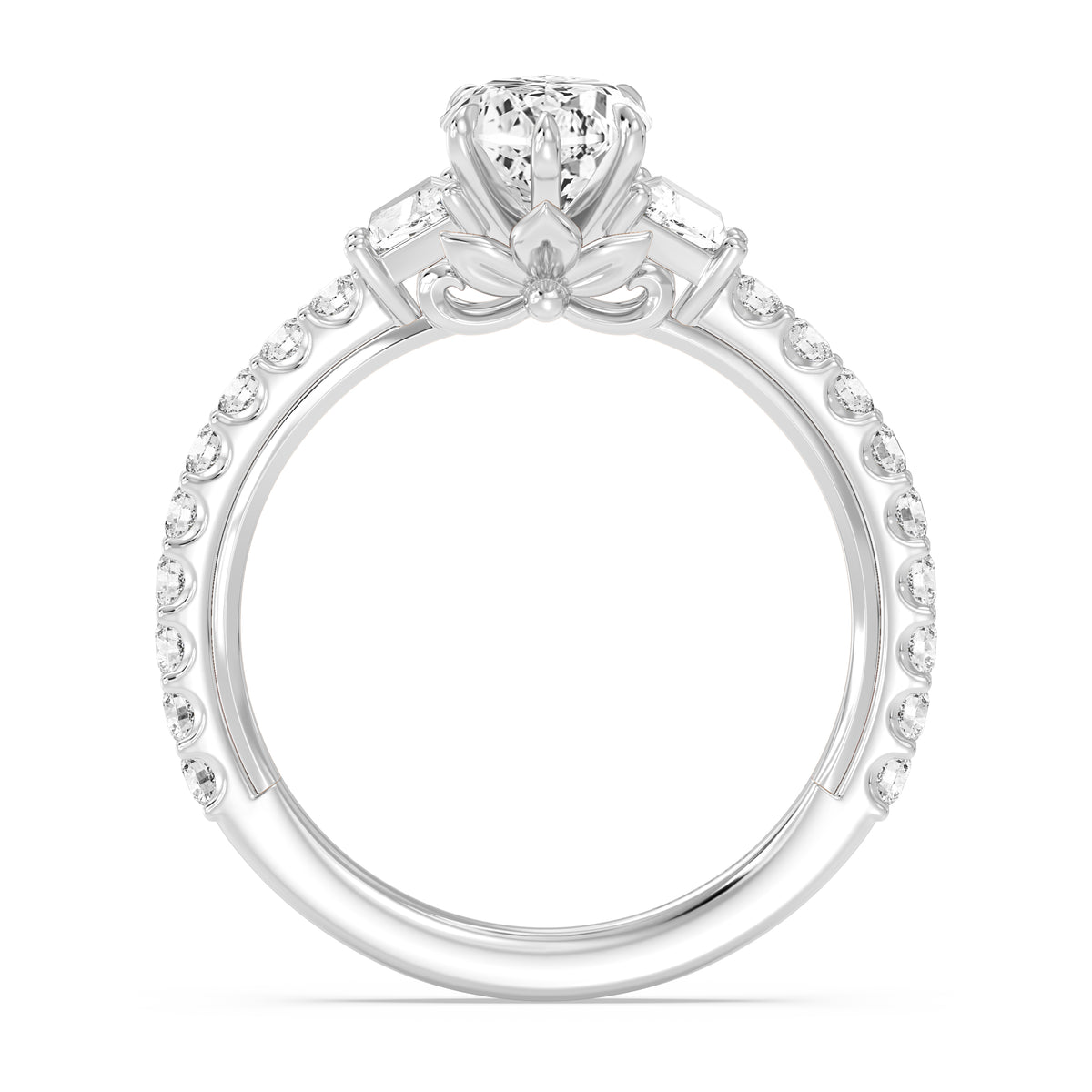 Enchanted Star Lab Grown Diamond And 14K Gold, Disney's Rapunzel Three Stone Engagement Ring