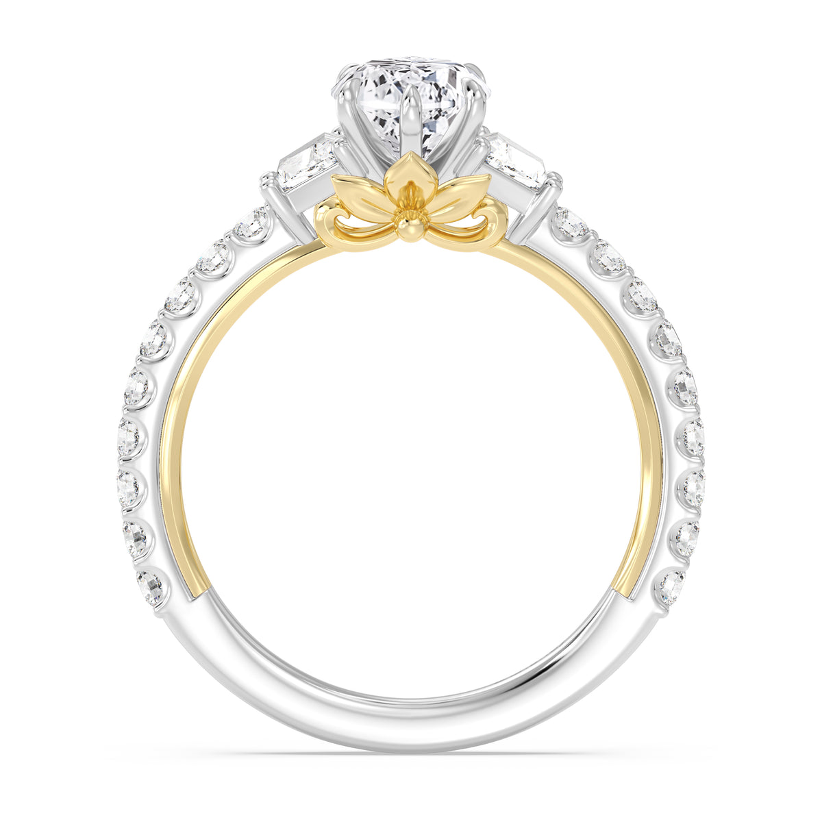 Enchanted Star Lab Grown Diamond And 14K Gold, Disney's Rapunzel Three Stone Engagement Ring
